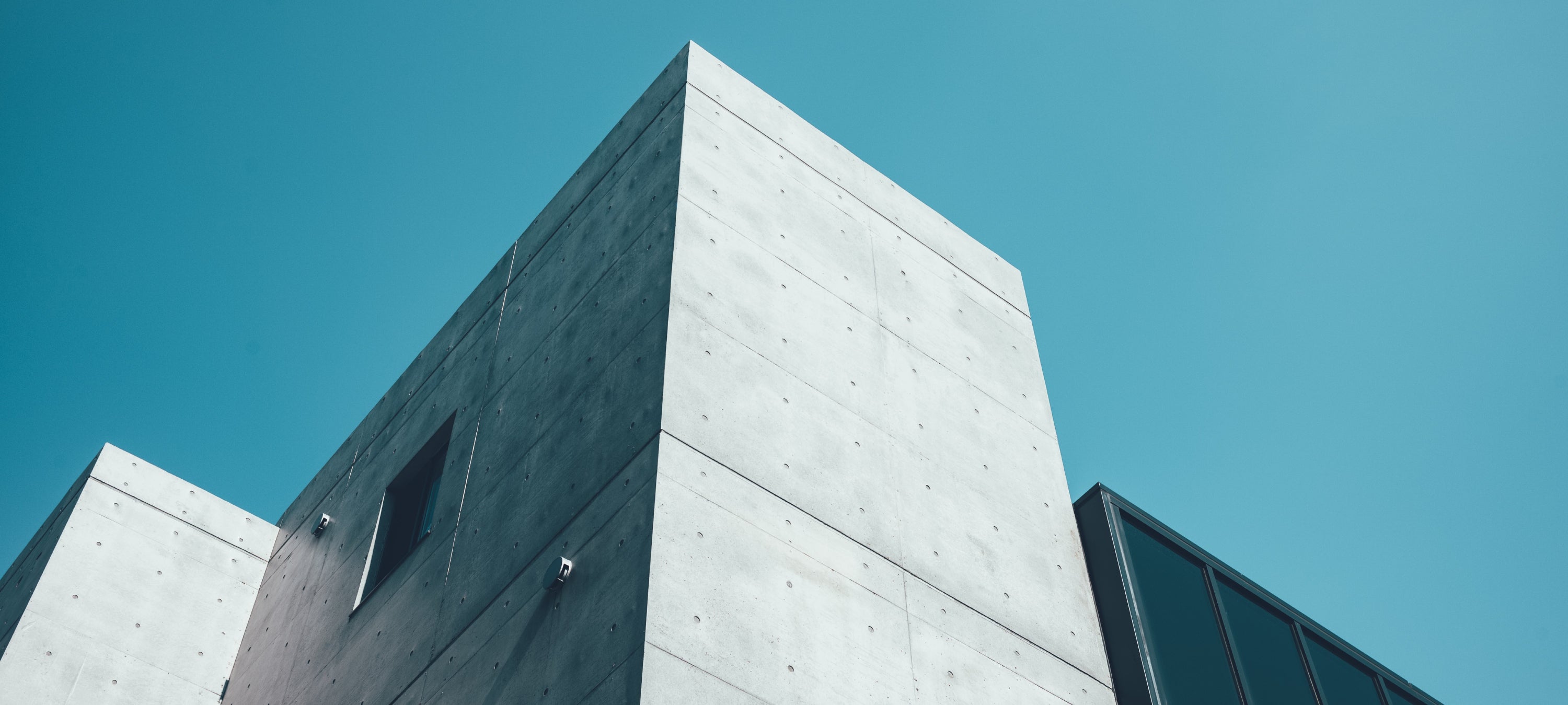 Concrete buildings on a bright sunny day