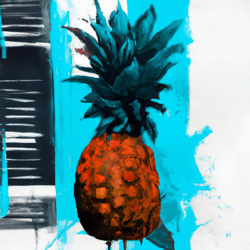 Panting of a pineapple on a blue background