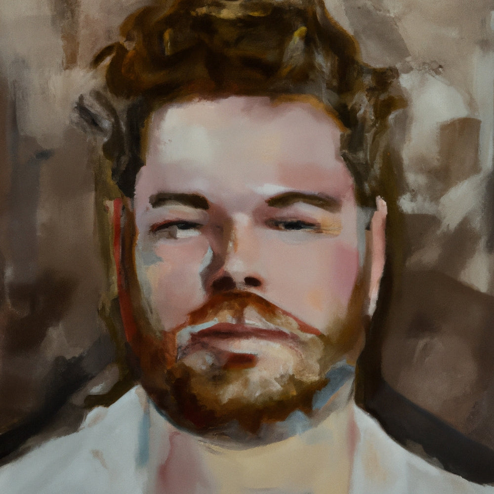 Portrait of a man painted with large brush strokes